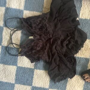 Zara Dark Lace Strappy Top